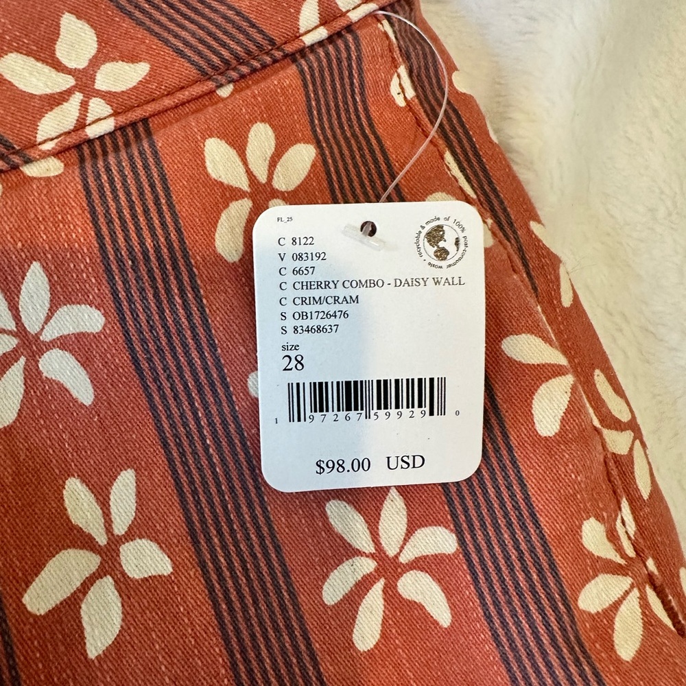 Rust and Cream Floral Pants - Picture 2 of 2